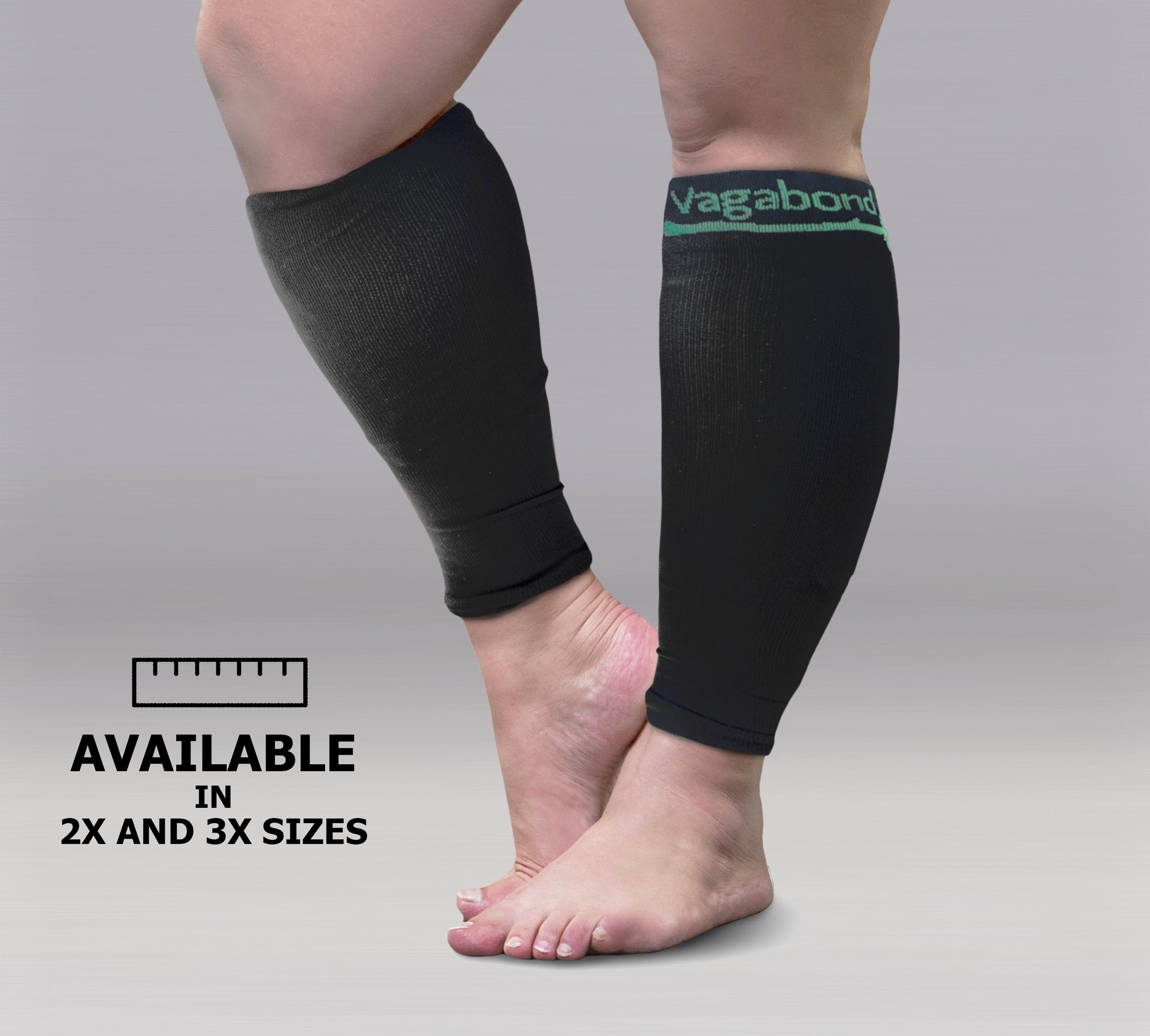 Compression Calf Sleeves Extra Wide - Soothing Gradient Support with Comfy  Cuffs, white.